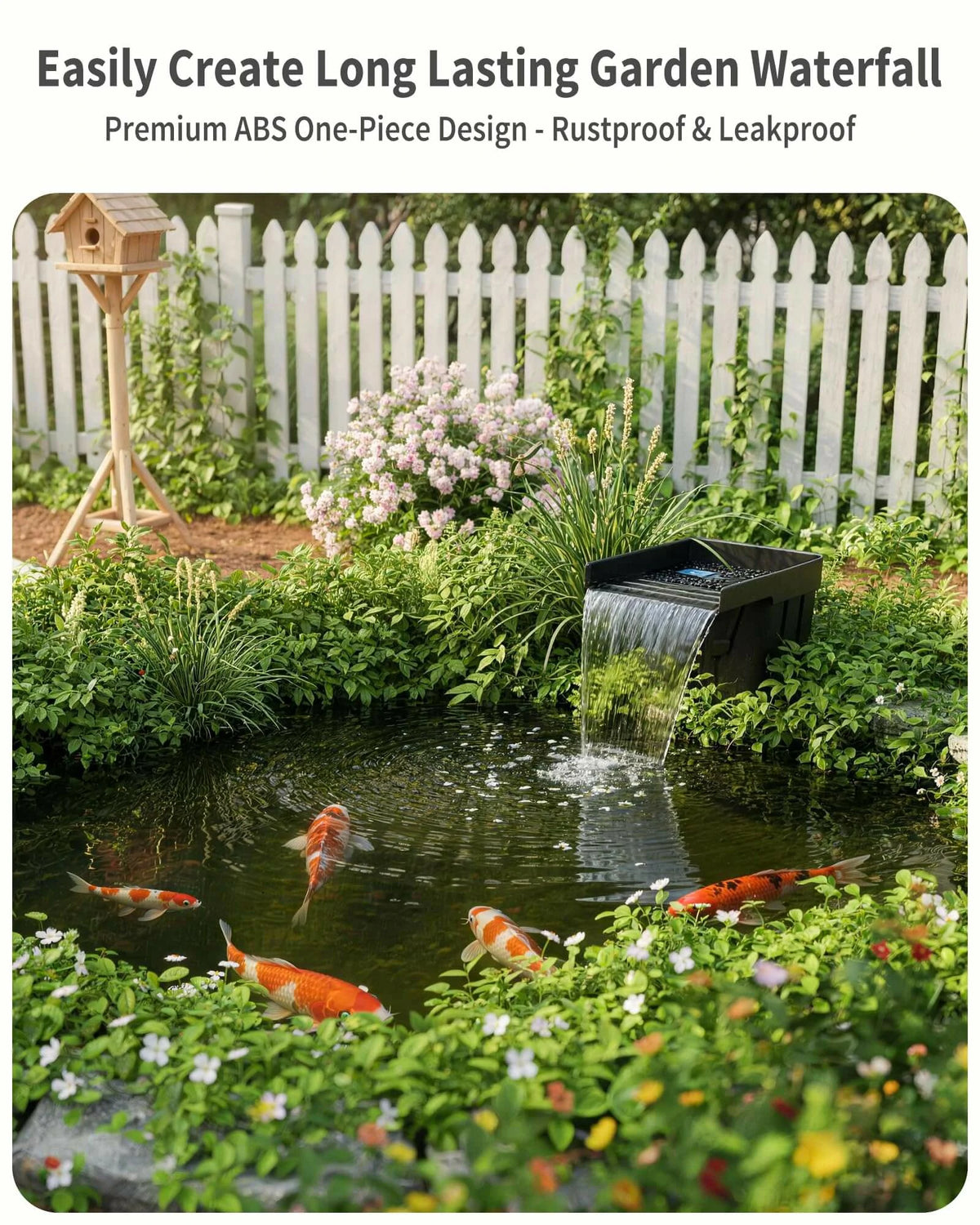 120W 1600GPH Solar Waterfall Pump Kit with 12.6"x15" Spillway