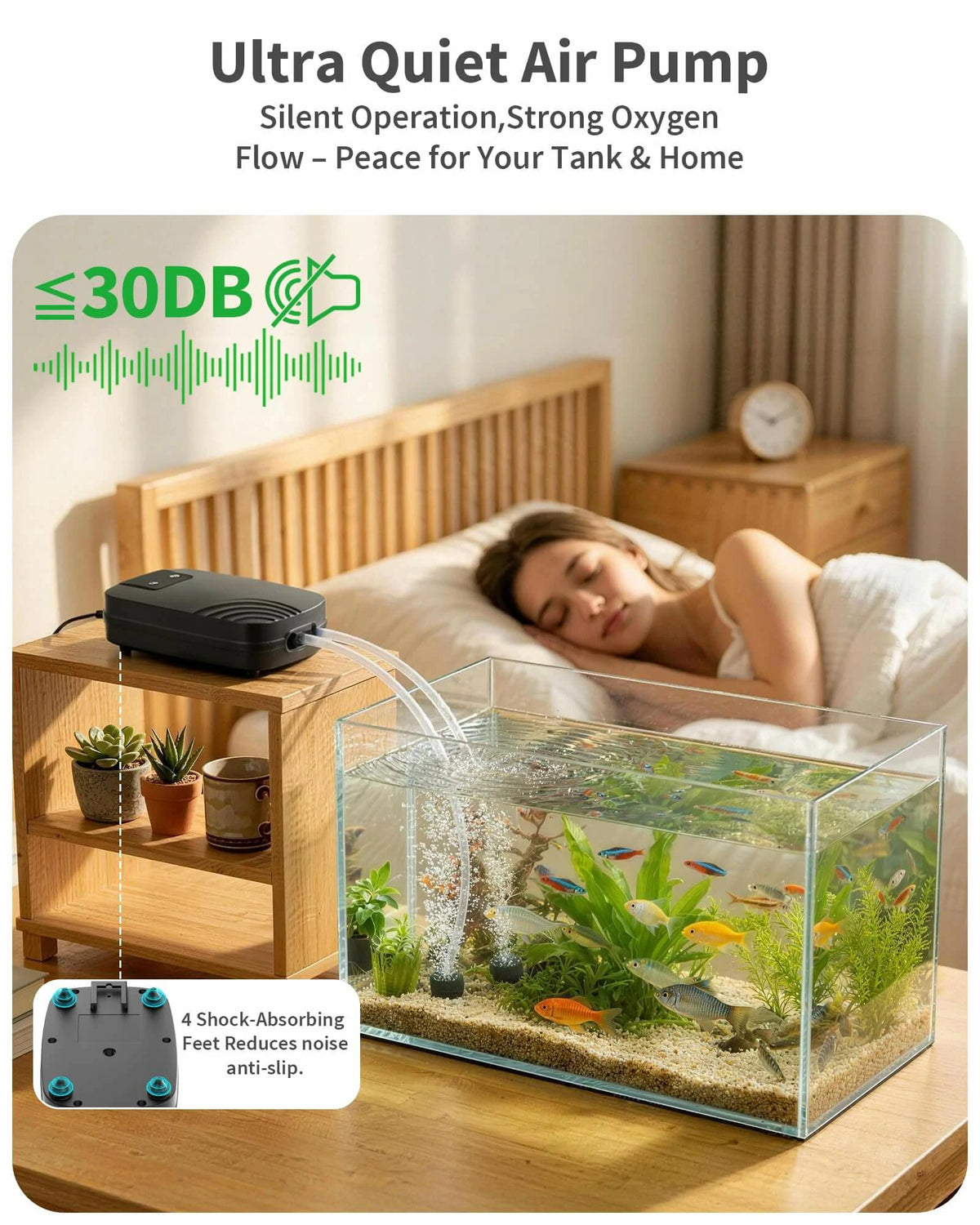 7.5W Aquarium Air Pump with 5000mAh Battery