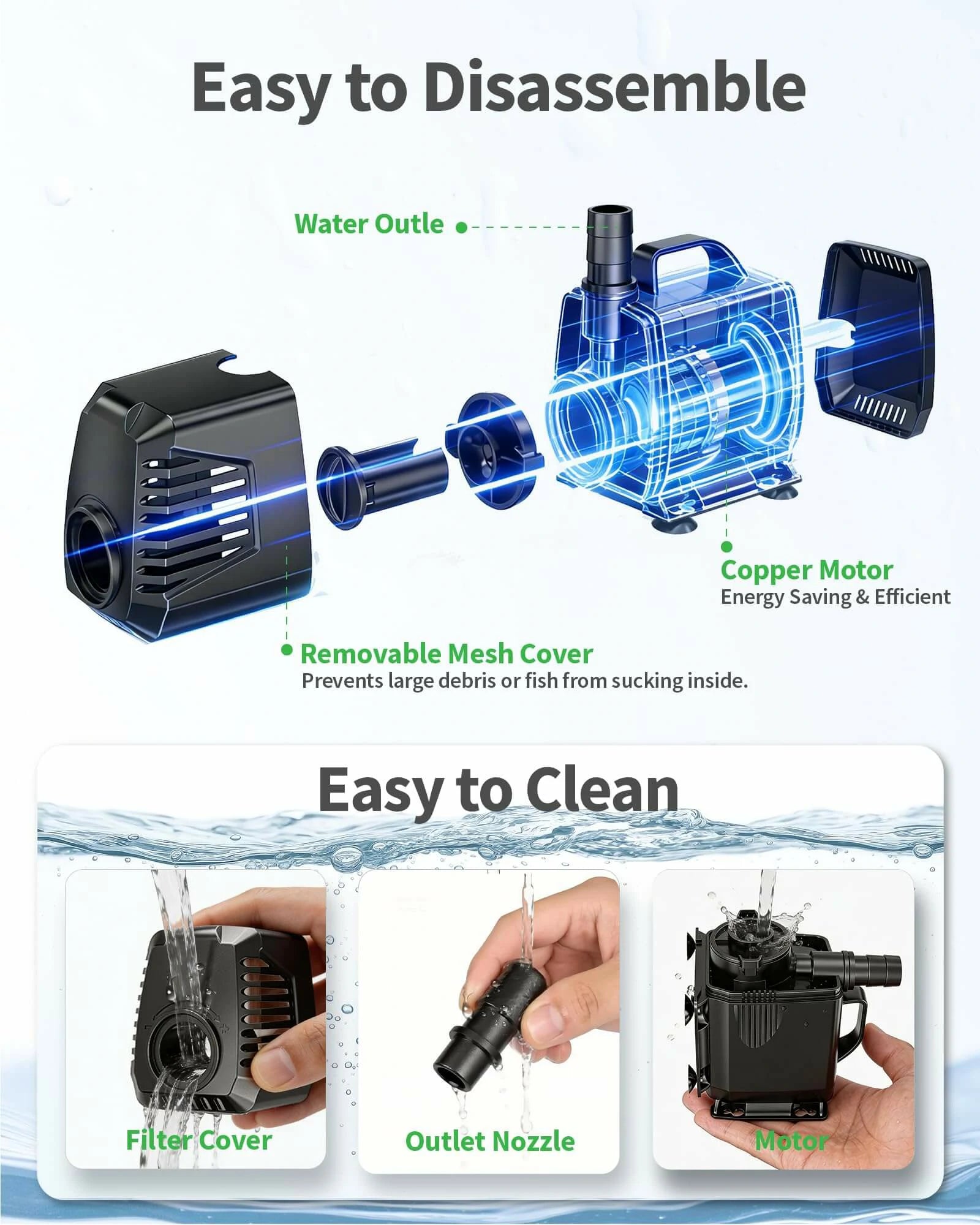 400GPH Submersible Water Pump