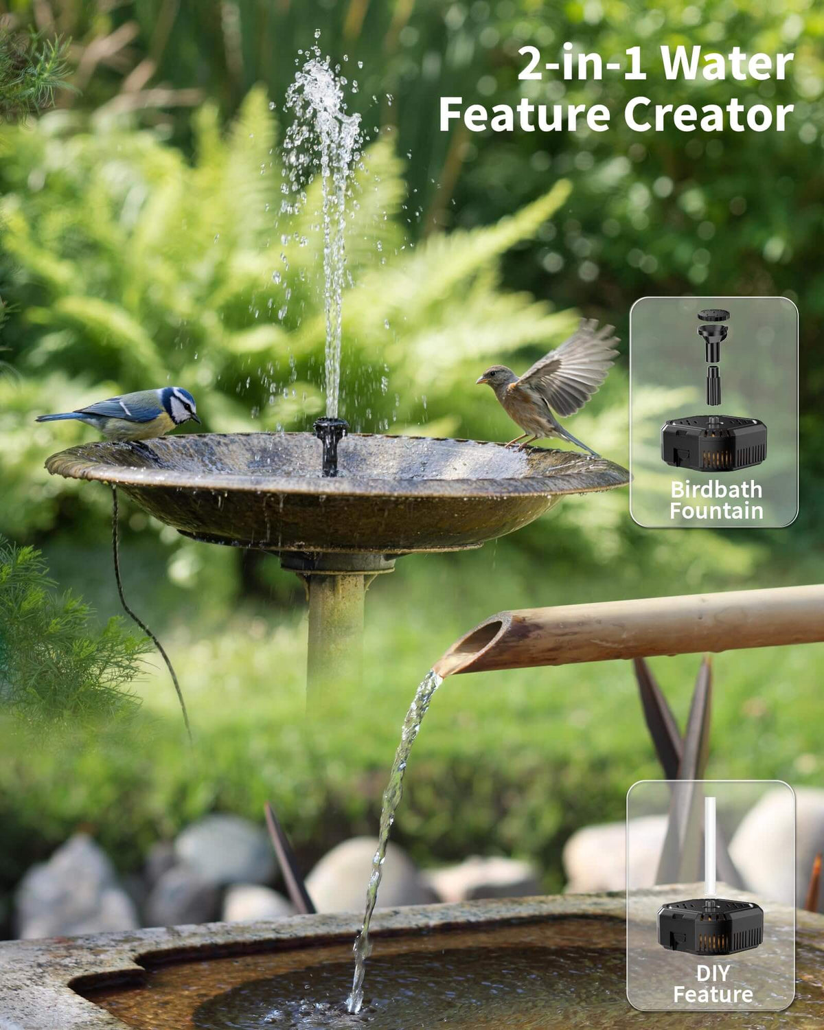 P3035 4W 60GPH Solar Pond Filter Fountain