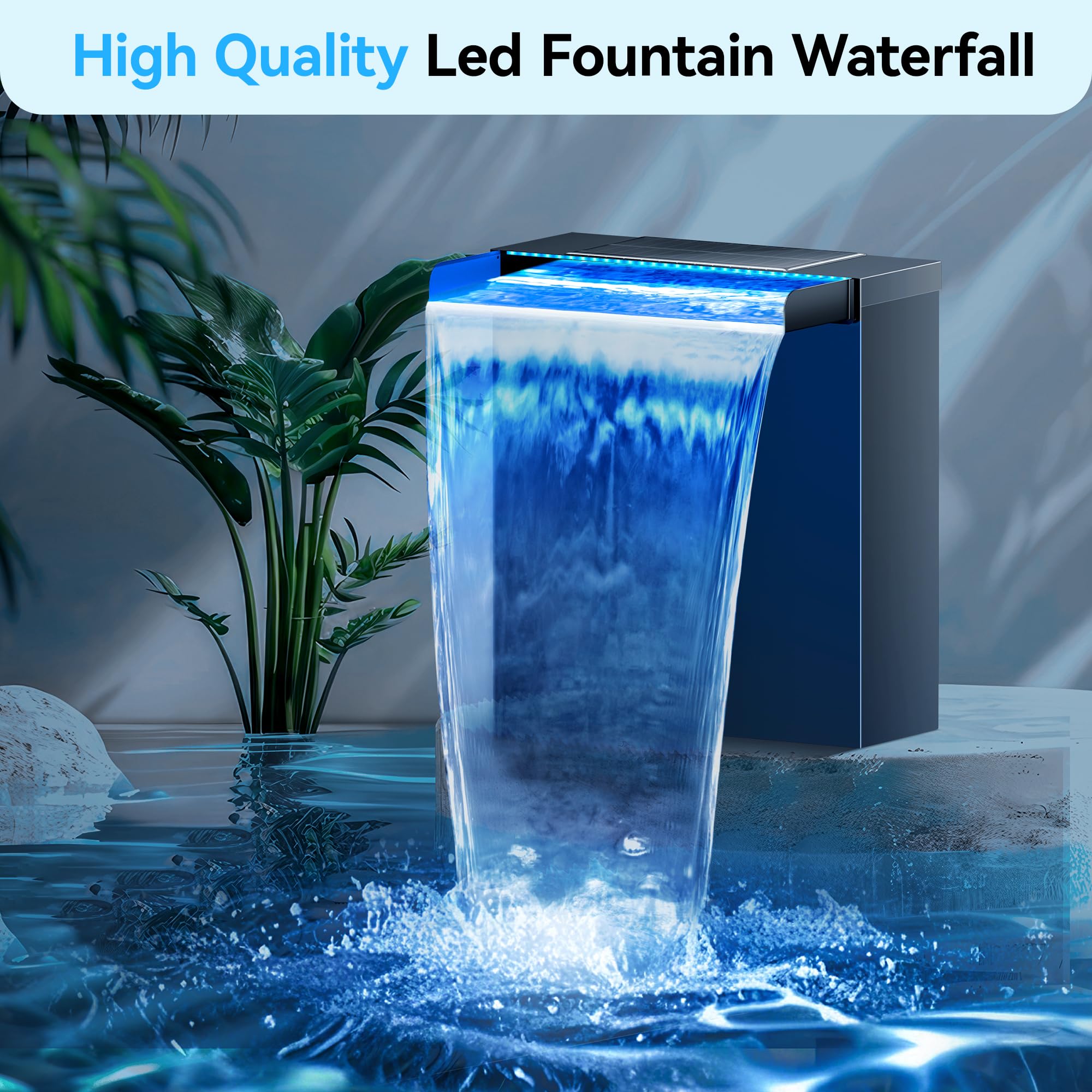 pond waterfall box cover with LED