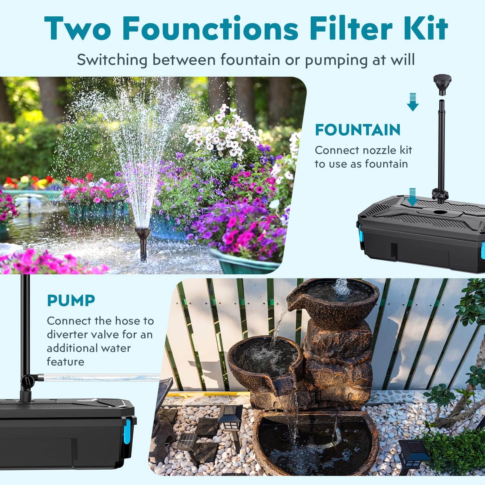solar powered pump and filter for pond,solar garden pond pump and filter,solar koi pond filter