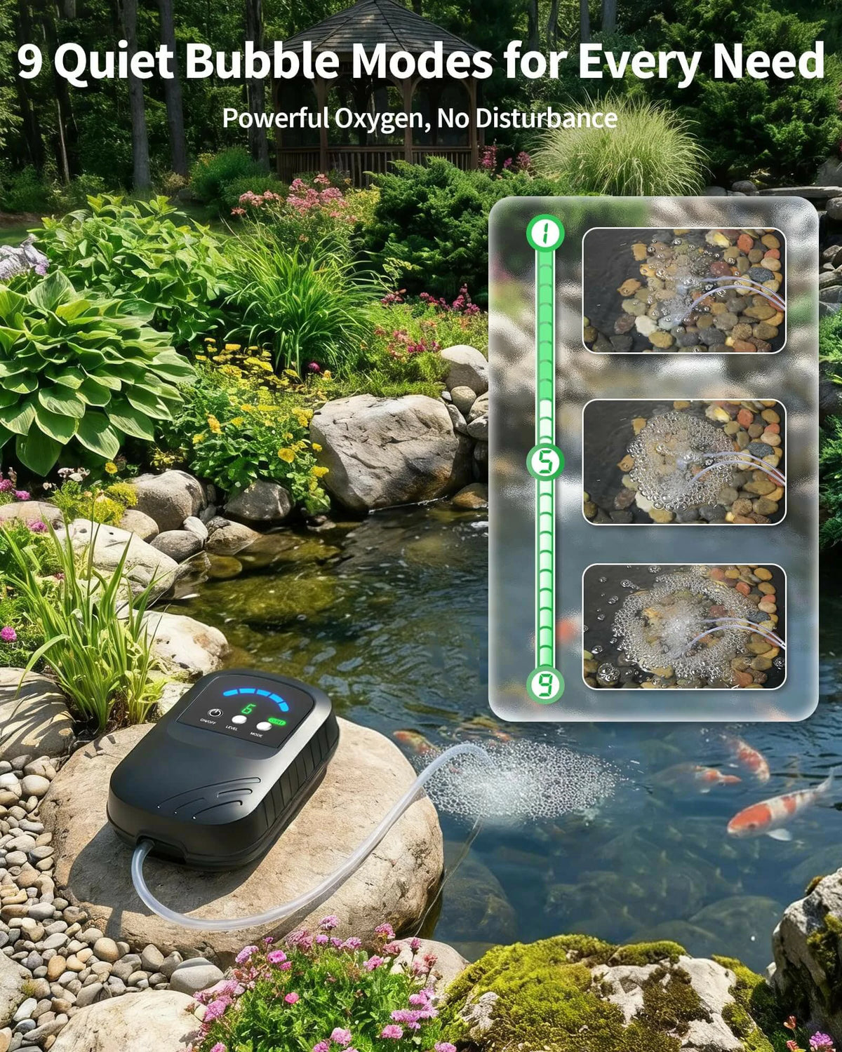 8W Solar Pond Aerator With 4400mAh Battery