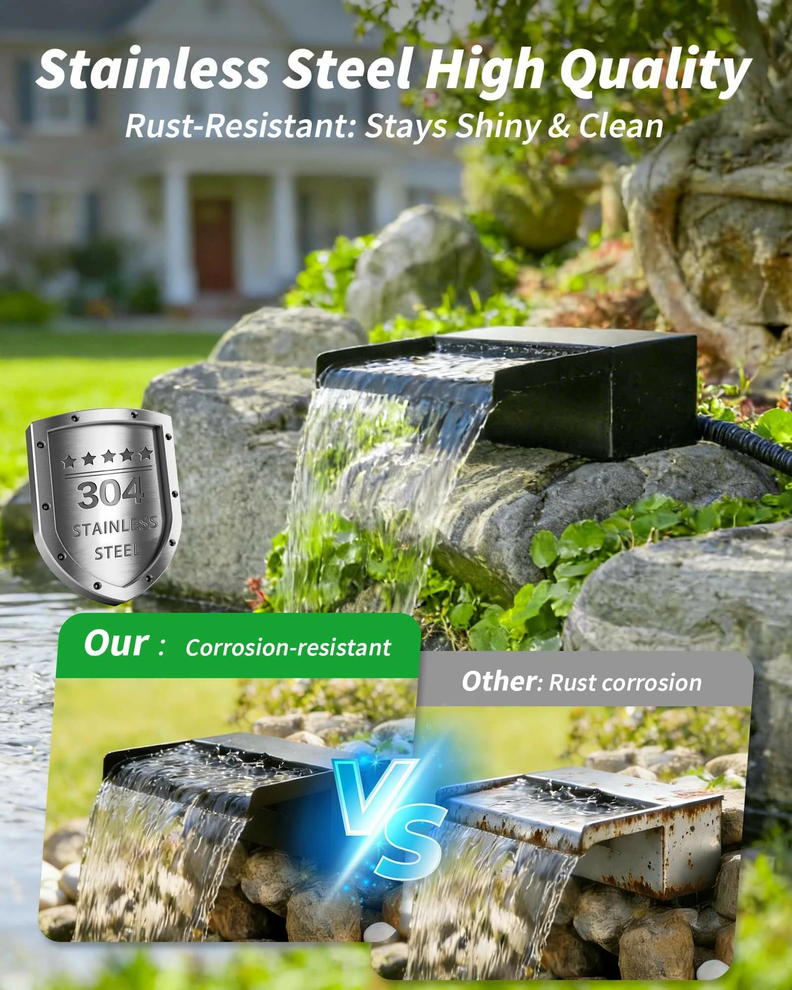 55W 580GPH Solar Waterfall Pump Kit with 8" Spillway