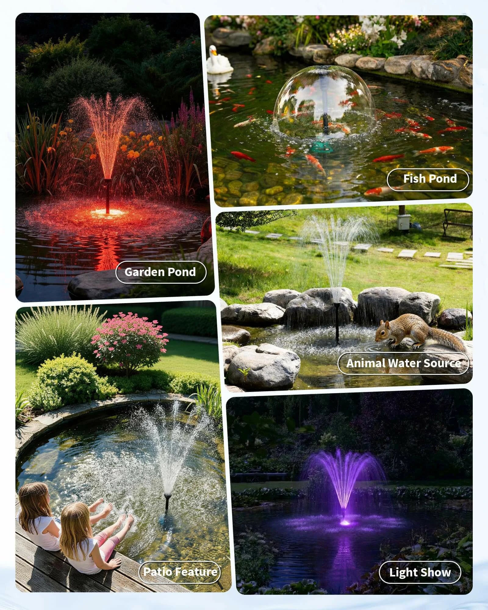 660GPH Water Fountain with LED Light