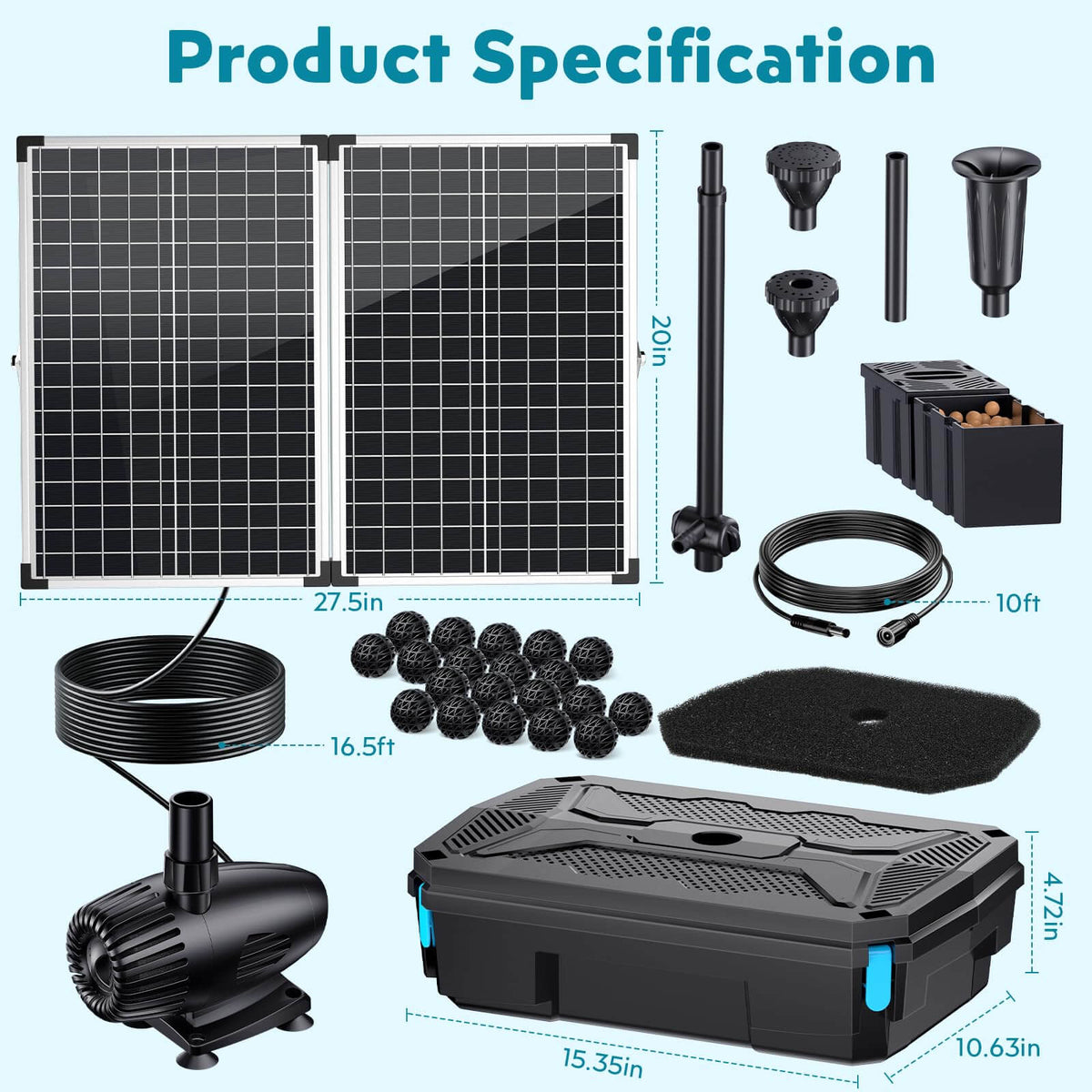 solar powered pump and filter for pond,solar garden pond pump and filter,solar koi pond filter