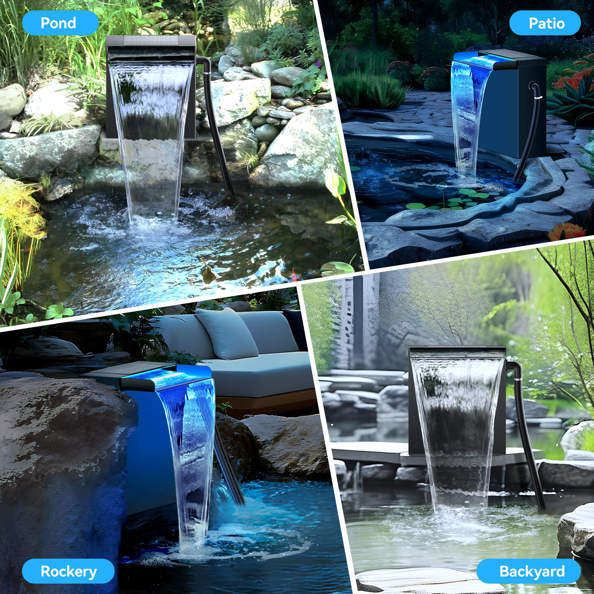 pond waterfall box cover with Light Strip