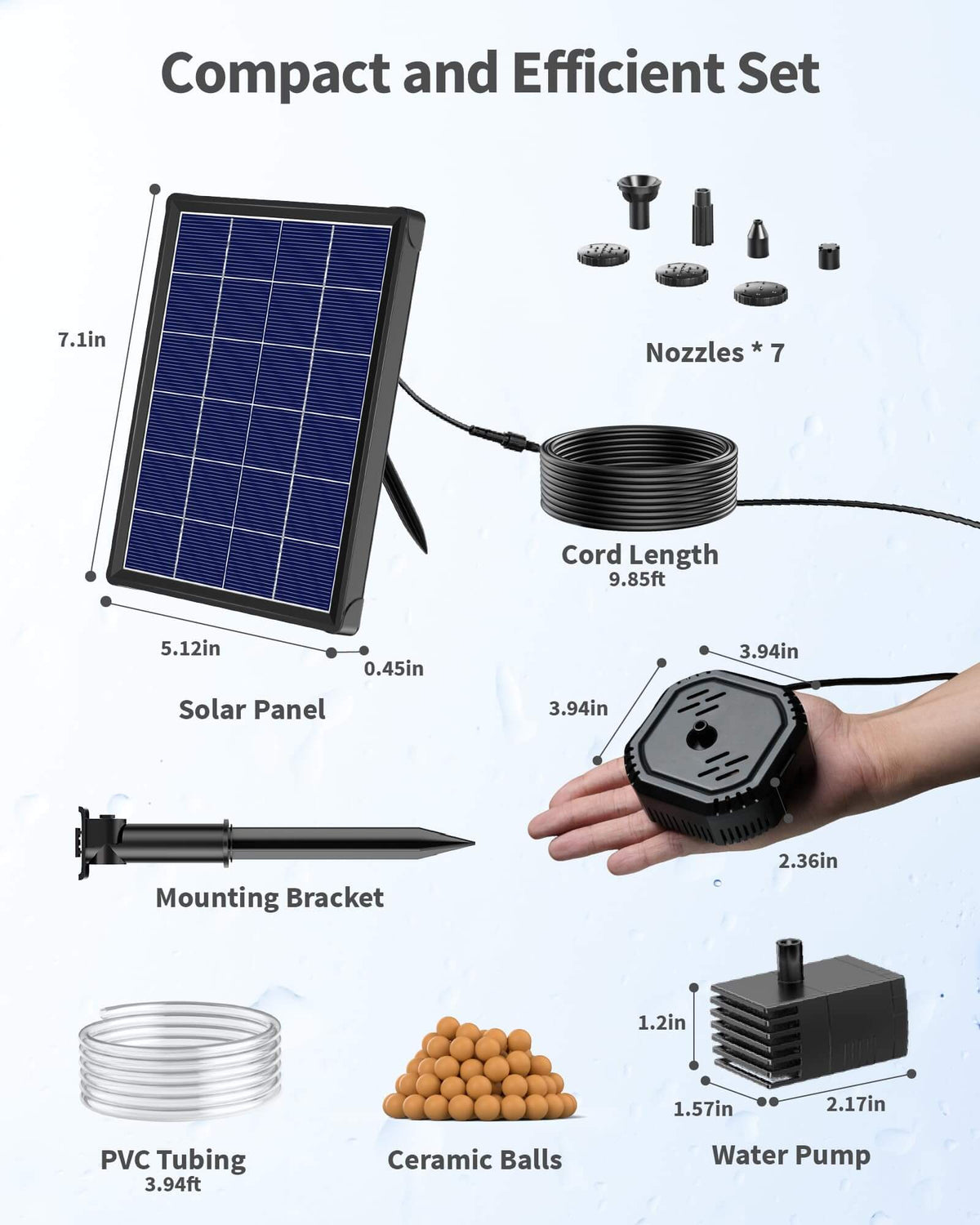P3035 4W 60GPH Solar Pond Filter Fountain