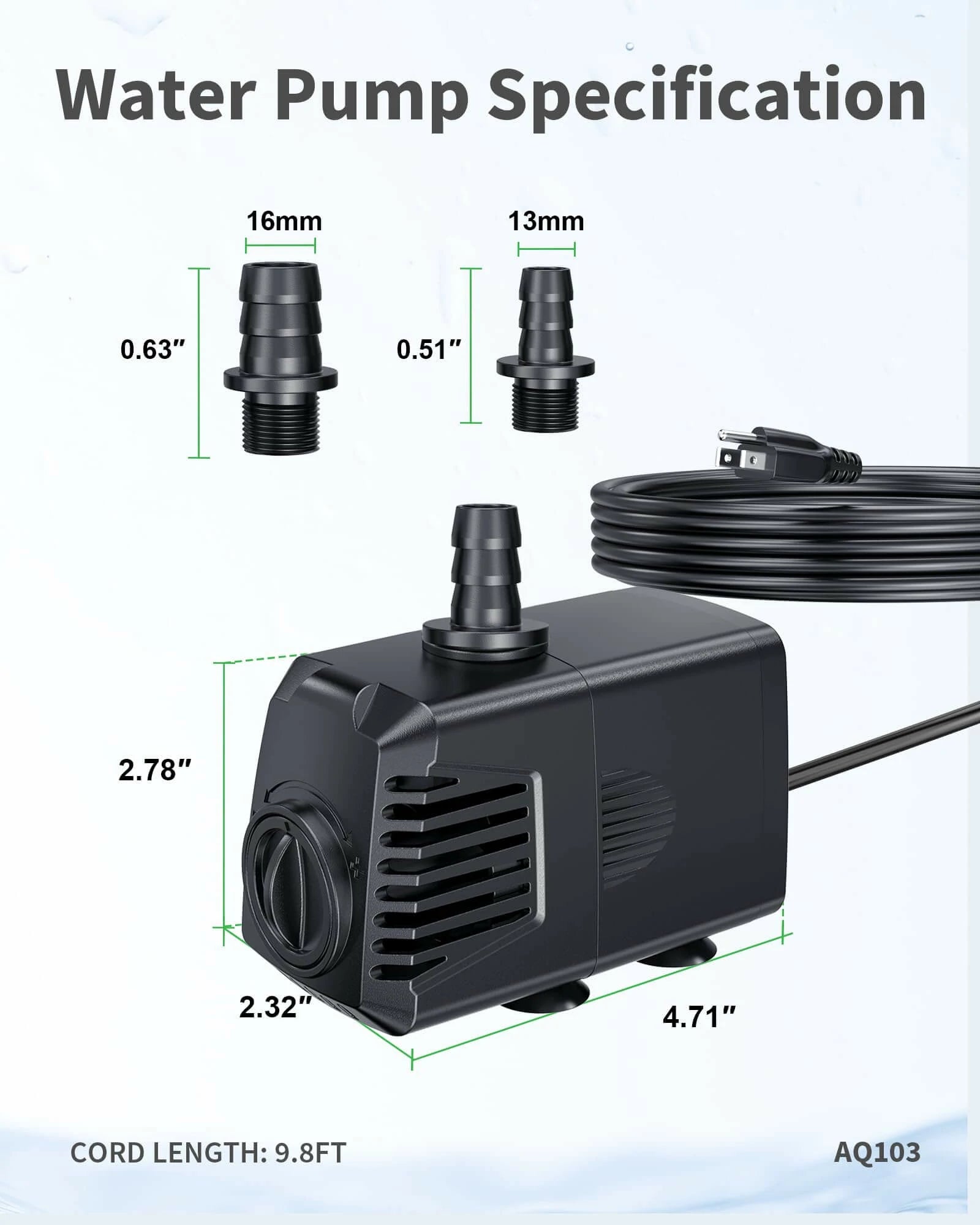 400GPH Submersible Water Pump