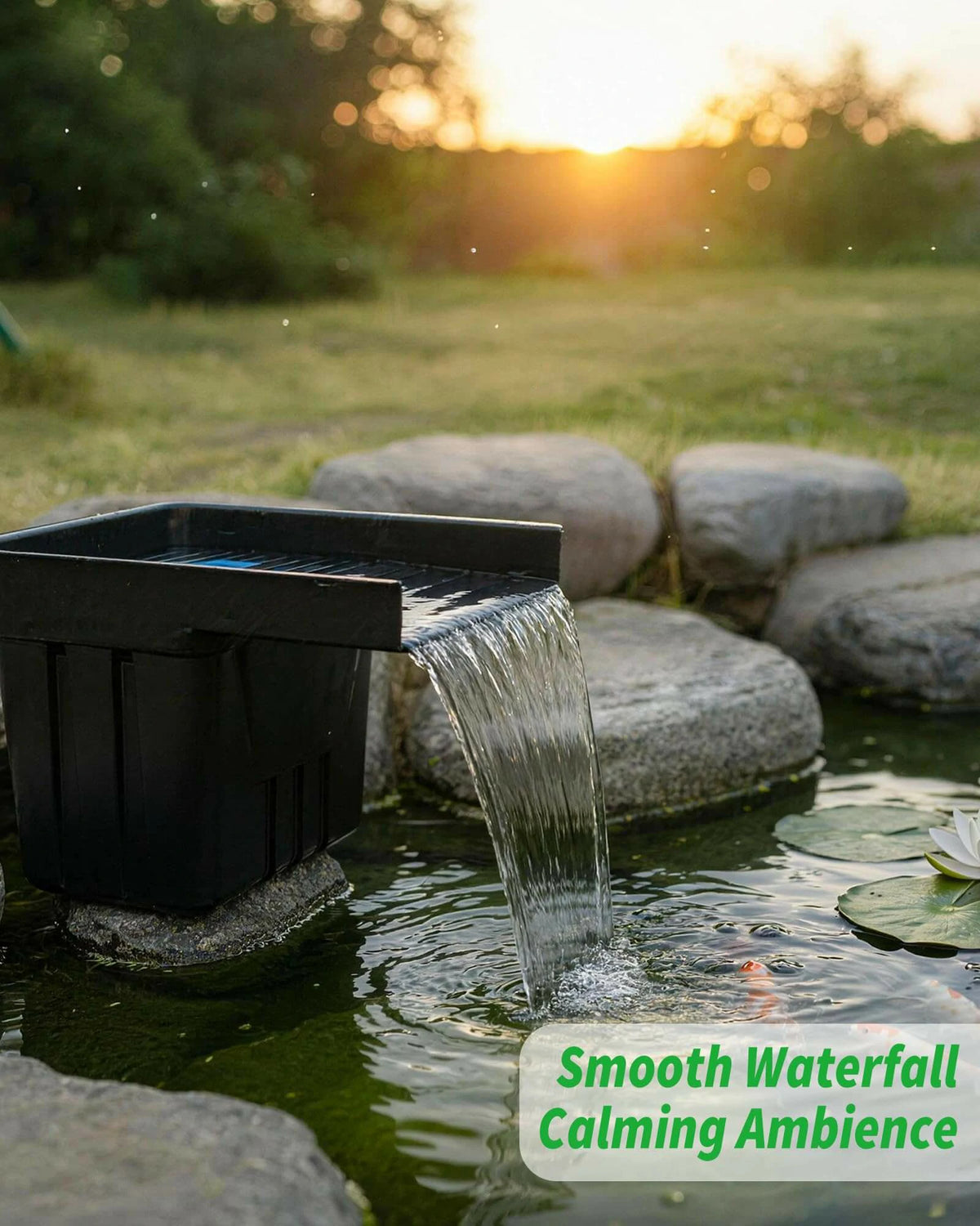 120W 1600GPH Solar Waterfall Pump Kit with 12.6"x15" Spillway
