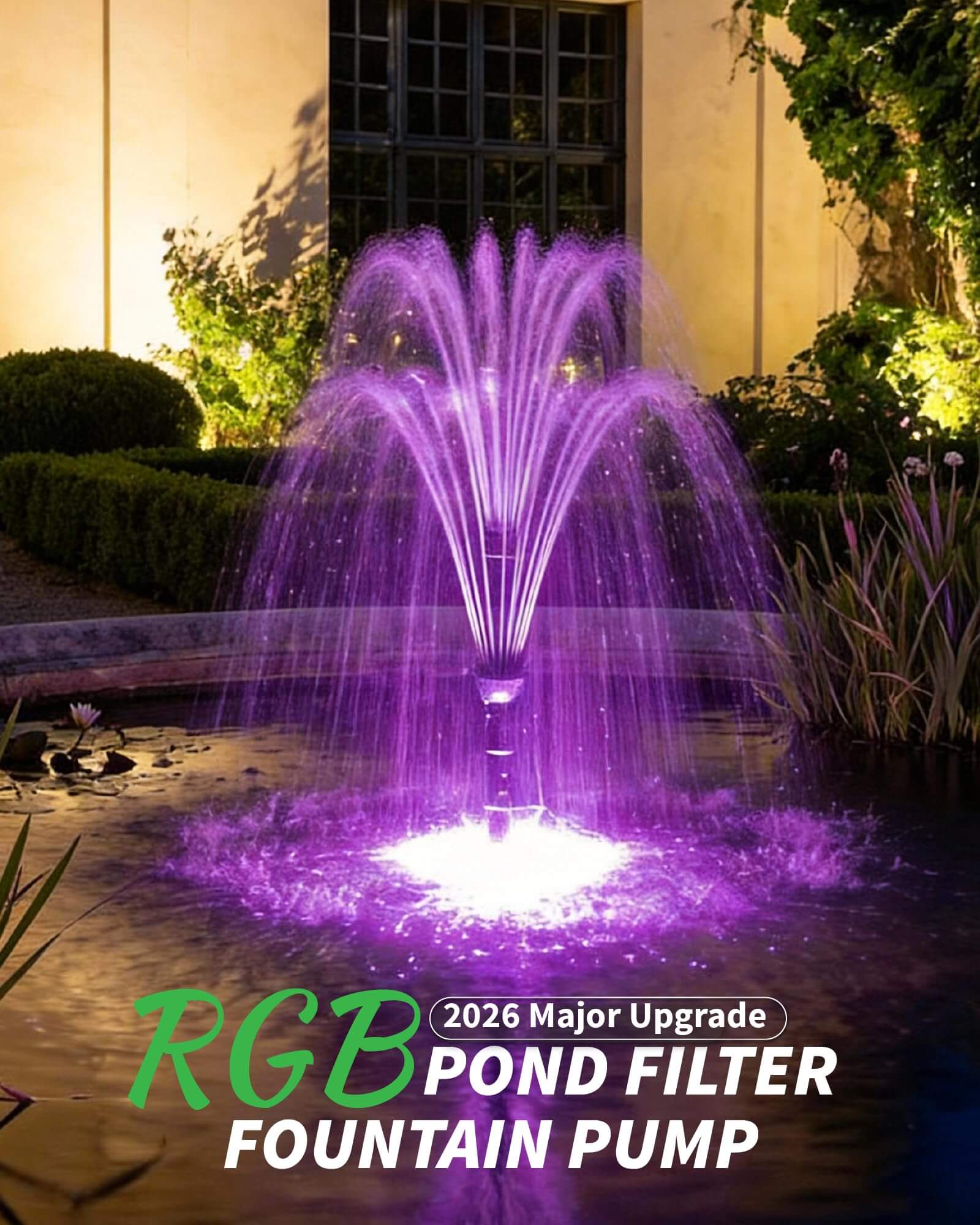 P2360D 40W 660GPH AC Pond Filter Fountain with Light