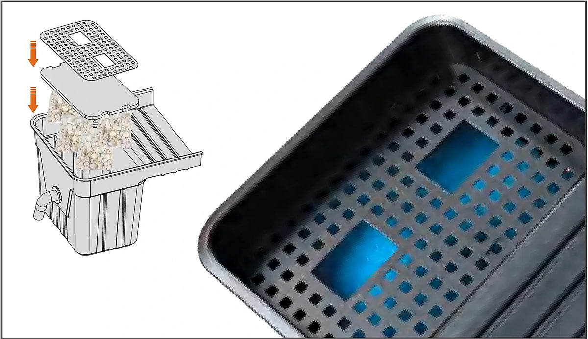 place solar power waterfall pump media and cover