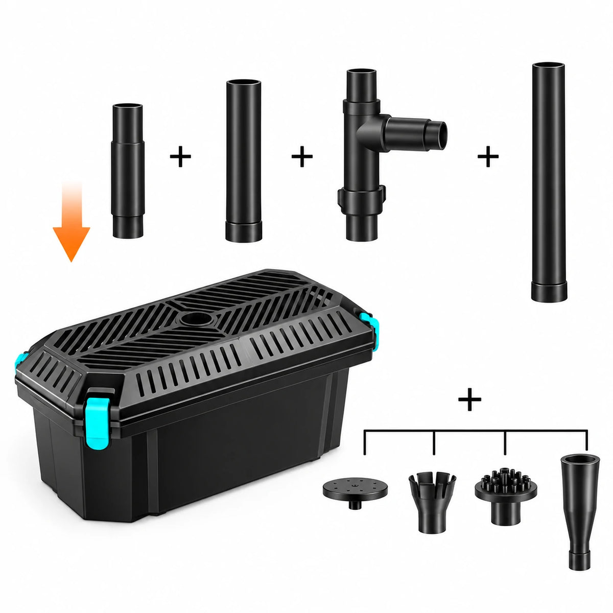 pond filter solar power assemble nozzle