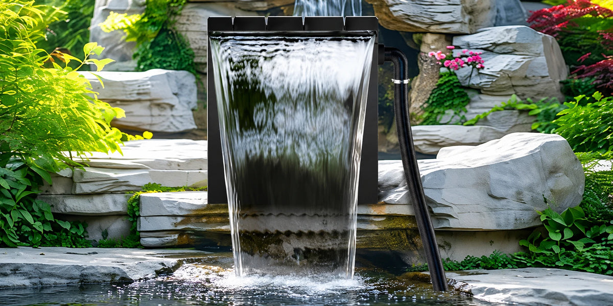 pond with waterfall kit works