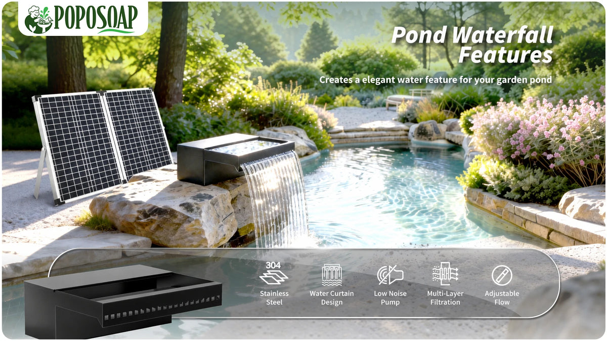 70W Solar Powered Garden Waterfall Pump Kit