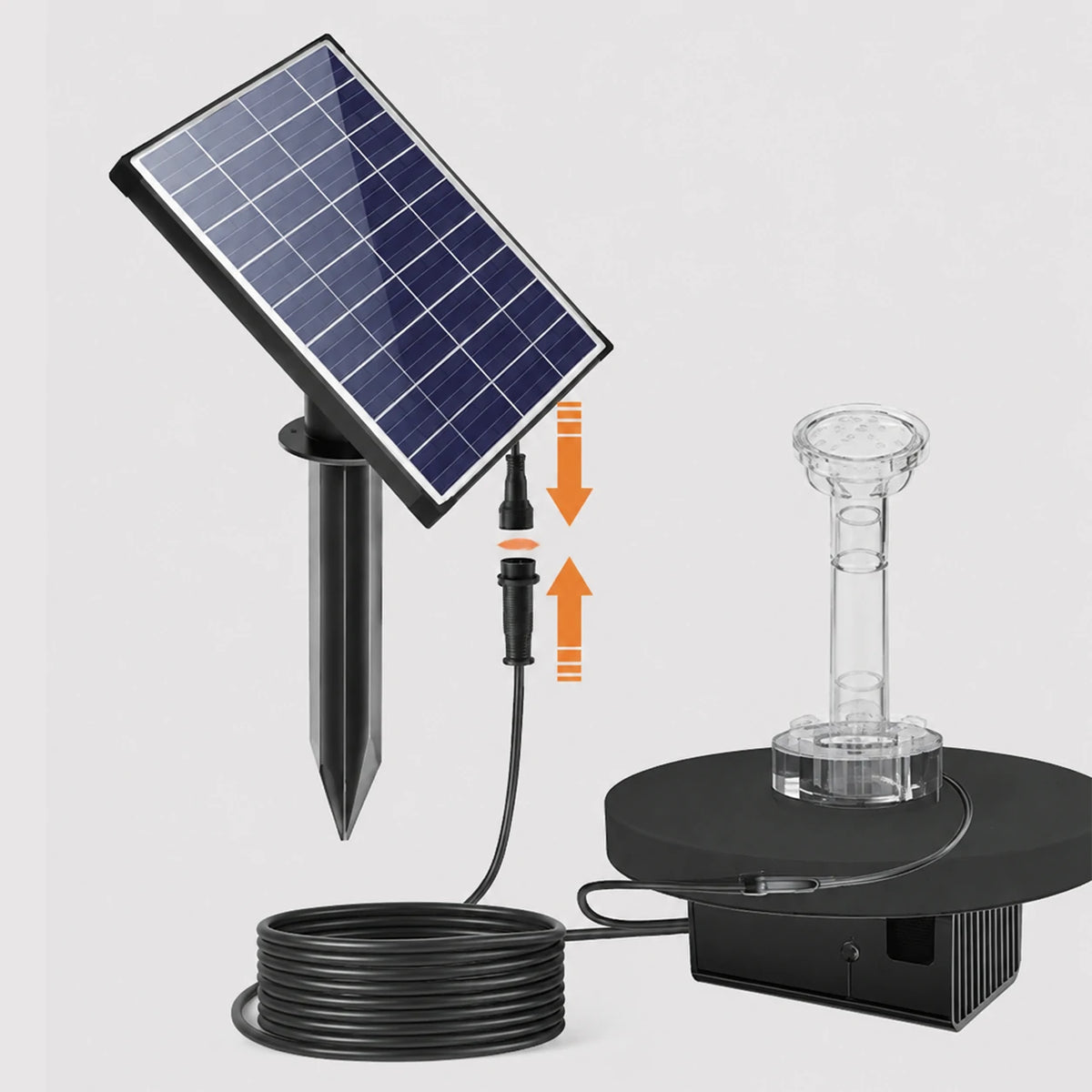 small pond fountains solar connect the panel