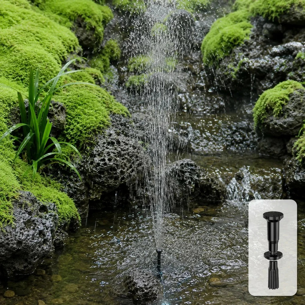 small solar pond pump and filter head fountain
