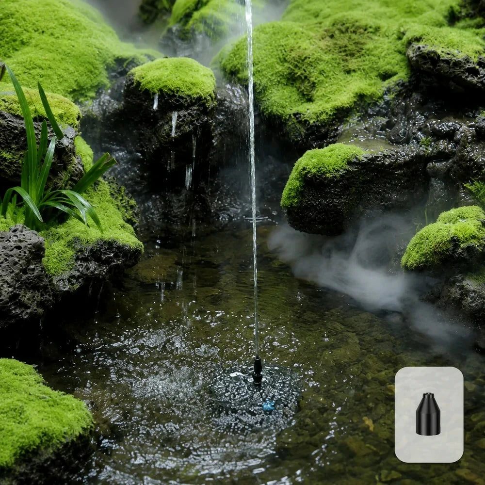 small solar pond pump and filter spray