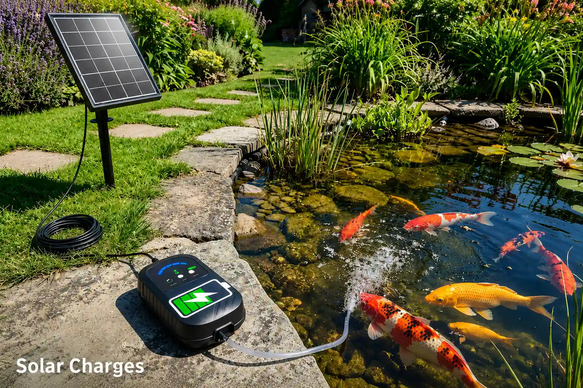 Solar-powered aerator for fish ponds