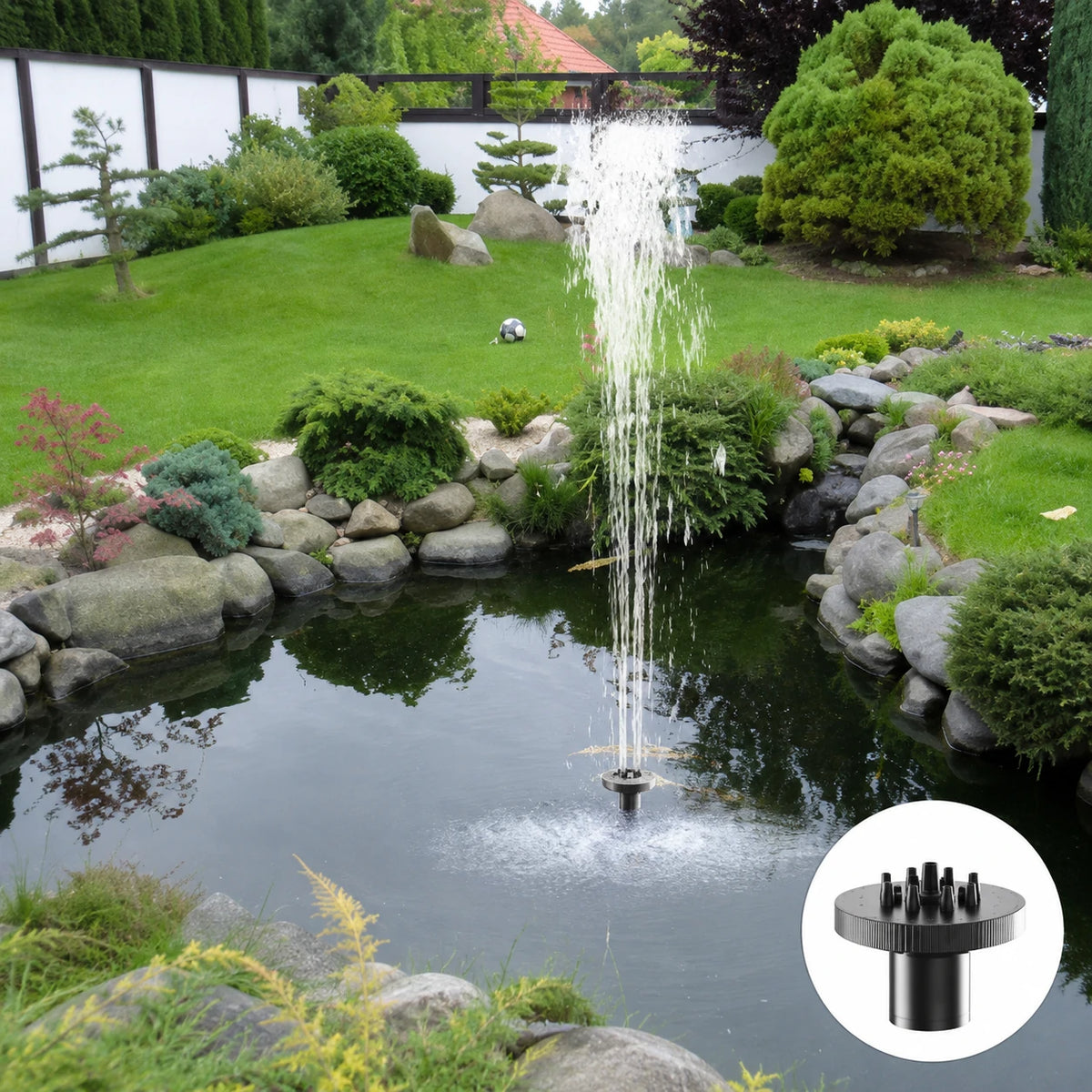 solar outdoor fountain pump head spray