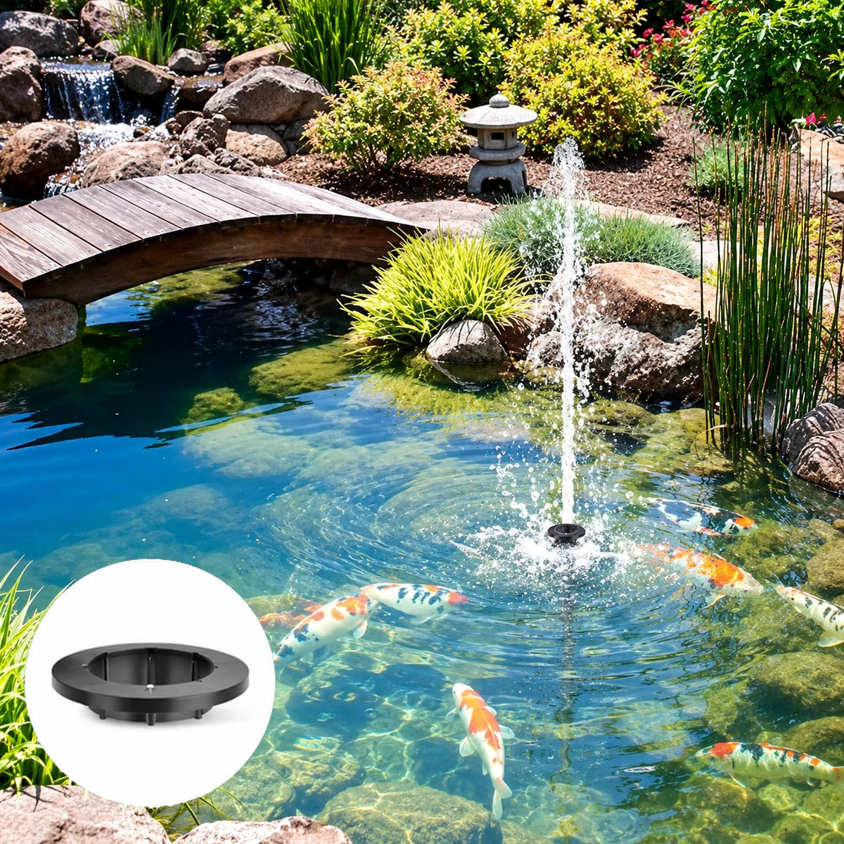 solar pond filter and pump fountain head styles