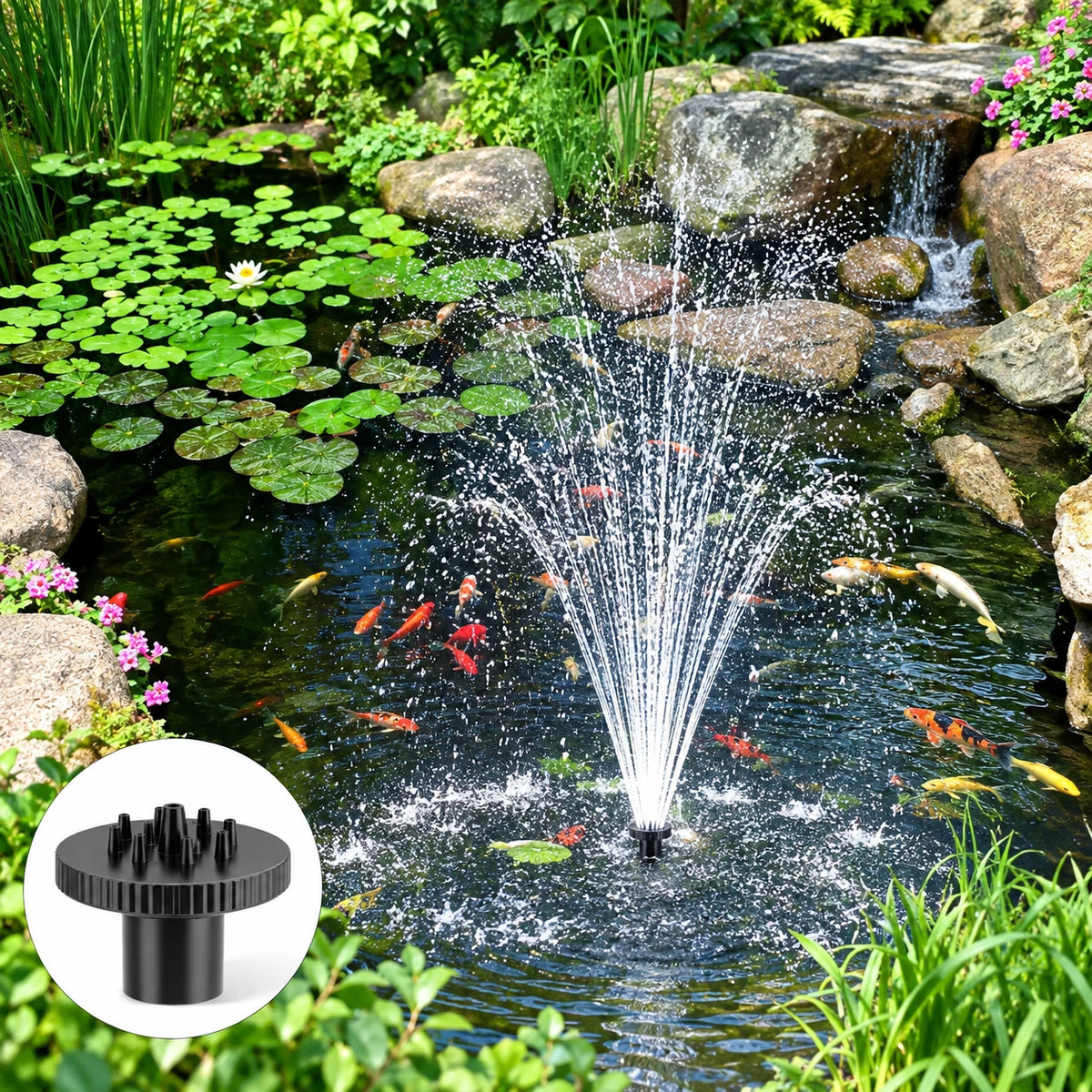 solar pond filter and pump fountain spray