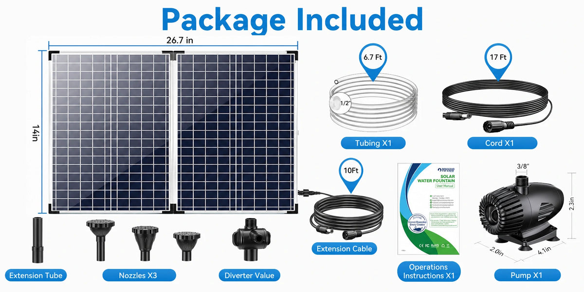 solar powered fountain pumps package
