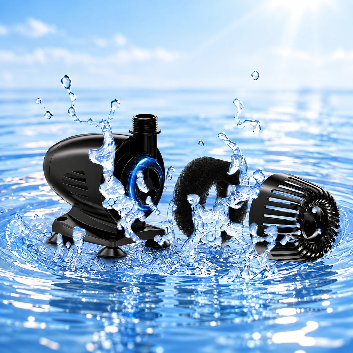 solar powered outdoor waterfall pump