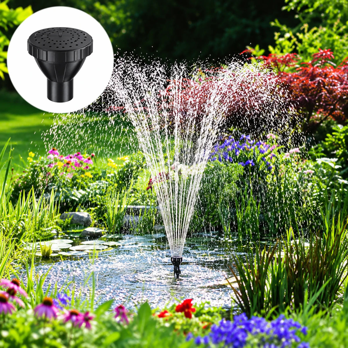 solar powered pond filter pump nozzle style