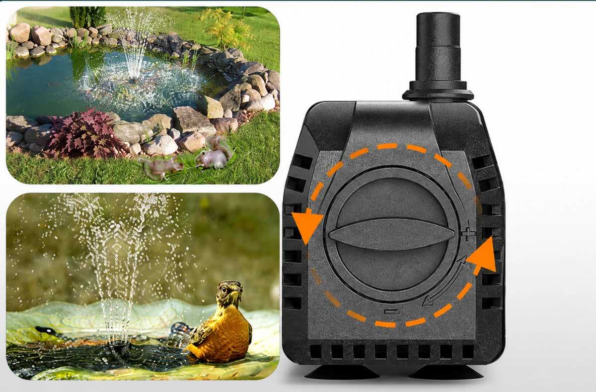 solar pump for a fountain adjust flow