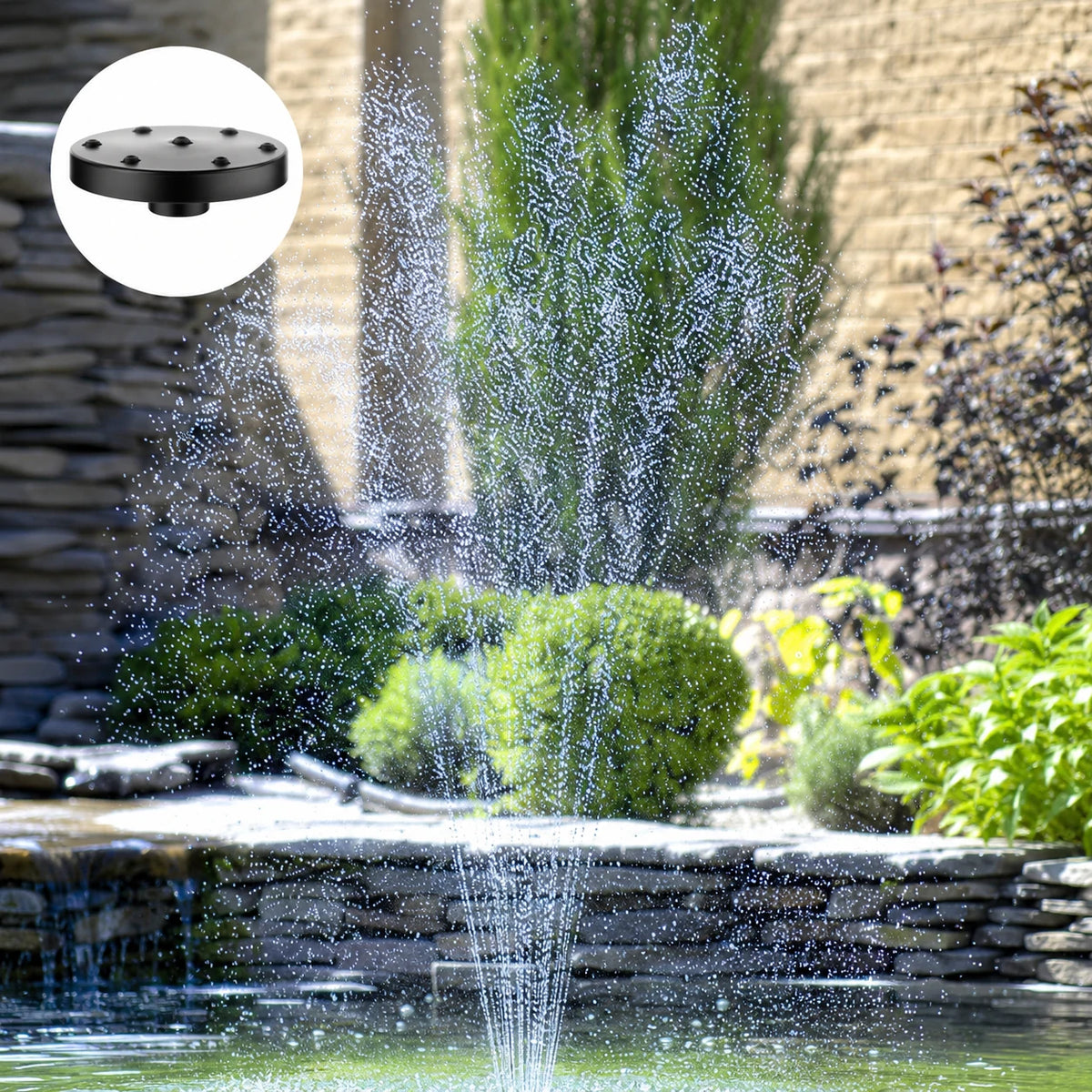 water fountain solar pump head spray styles
