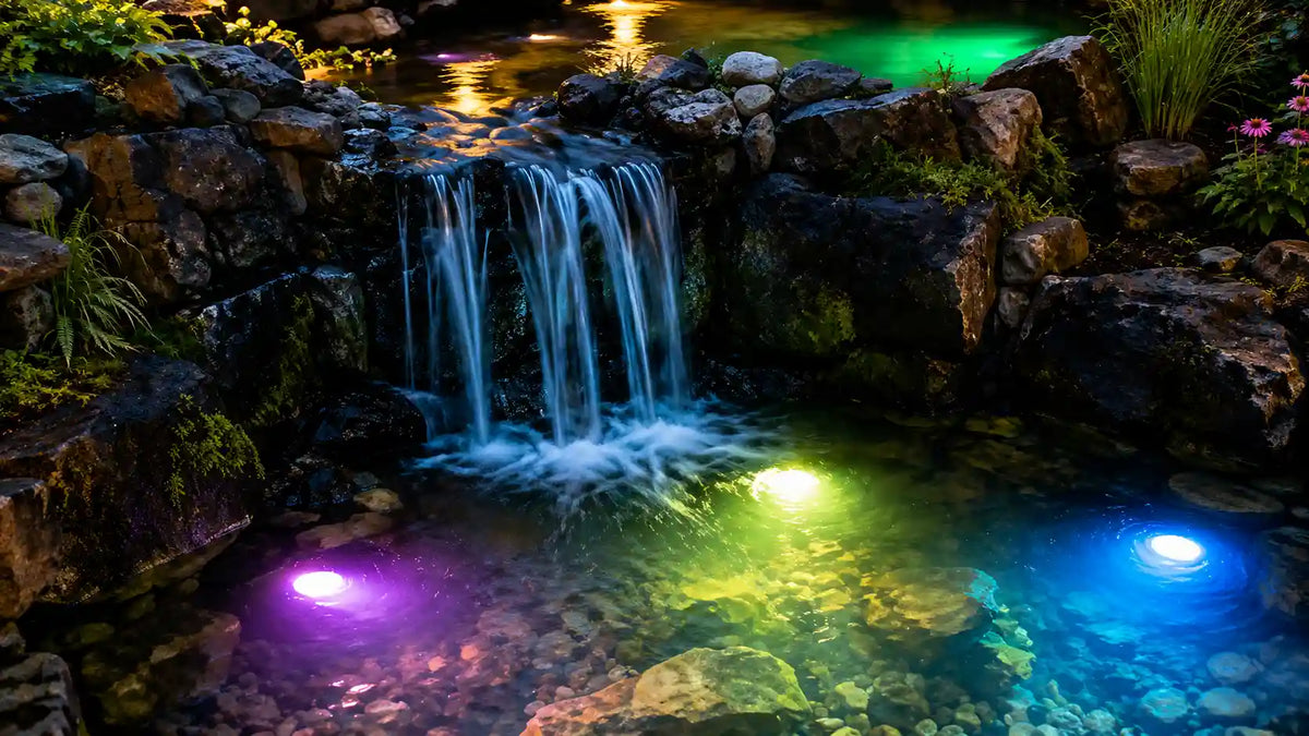 waterfall led underwater lights